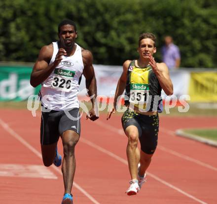 Leichtathletik. Oesterreichische Meisterschaft. 200 Meter Herren. Ryan Moseley, Benjamin Grill. Villach, am 10.7.2010.
Foto: Kuess
---
pressefotos, pressefotografie, kuess, qs, qspictures, sport, bild, bilder, bilddatenbank