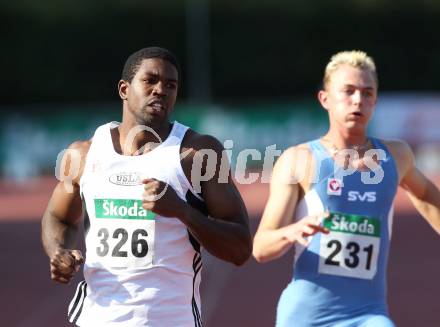 Leichtathletik. Oesterreichische Meisterschaft. 100 Meter Maenner. Ryan Moseley, Bernhard Chudarek. Villach, am 10.7.2010.
Foto: Kuess
---
pressefotos, pressefotografie, kuess, qs, qspictures, sport, bild, bilder, bilddatenbank