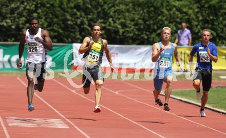 Leichtathletik. Oesterreichische Meisterschaft. 200 Meter Herren. Ryan Moseley, Benjamin Grill, Bernhard Chudarek, Florian Mayrhofer. Villach, am 10.7.2010.
Foto: Kuess
---
pressefotos, pressefotografie, kuess, qs, qspictures, sport, bild, bilder, bilddatenbank