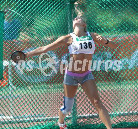 Leichtathletik. Oesterreichische Meisterschaft. Diskus Frauen. Stefanie Waldkircher (LG KLagenfurt). Villach, am 11.7.2010.
Foto: Kuess
---
pressefotos, pressefotografie, kuess, qs, qspictures, sport, bild, bilder, bilddatenbank