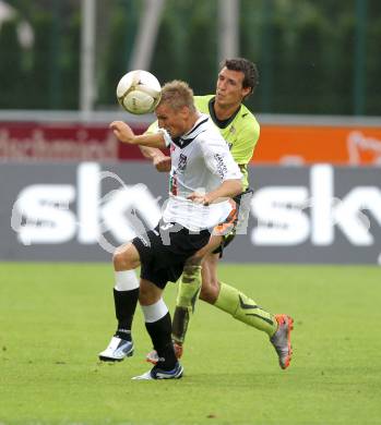 Fussball. Erste Liga. WAC/St. Andrae gegen FC PAX Gratkorn. Manuel Kerhe (WAC), Perchtold Marco (Gratkorn).  Wolfsberg, 13.7.2010. 
Foto: Kuess

---
pressefotos, pressefotografie, kuess, qs, qspictures, sport, bild, bilder, bilddatenbank