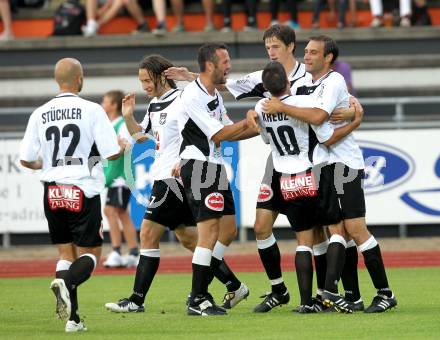 Fussball. Erste Liga. WAC/St. Andrae gegen FC PAX Gratkorn. Torjubel WAC.  Wolfsberg, 13.7.2010. 
Foto: Kuess

---
pressefotos, pressefotografie, kuess, qs, qspictures, sport, bild, bilder, bilddatenbank