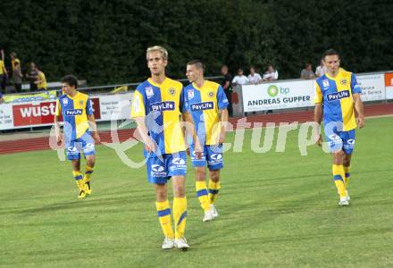 Fussball. Erste Liga. WAC/St. Andrae gegen Vienna FC. enttaeuschte Vienna Spieler (Vienna).  Wolfsberg, 23.7.2010. 
Foto: Kuess

---
pressefotos, pressefotografie, kuess, qs, qspictures, sport, bild, bilder, bilddatenbank