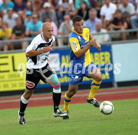 Fussball. Erste Liga. WAC/St. Andrae gegen Vienna FC. Stephan Stueckler, (WAC), Marco Salvatore (Vienna).  Wolfsberg, 23.7.2010. 
Foto: Kuess

---
pressefotos, pressefotografie, kuess, qs, qspictures, sport, bild, bilder, bilddatenbank