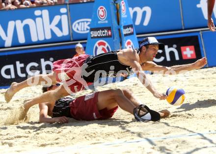 Beachvolleyball Grand Slam. Robin Seidl, Alexander Huber. Klagenfurt, 28.7.2010.
Foto: Kuess

---
pressefotos, pressefotografie, kuess, qs, qspictures, sport, bild, bilder, bilddatenbank