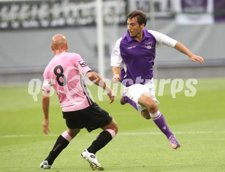 Fussball Testspiel. SK Austria Klagenfurt gegen US Palermo. Helmut Koenig (Klagenfurt), Giulio Migliacco (Palermo). Klagenfurt, am 28.7.2010.
Foto: Kuess 
---
pressefotos, pressefotografie, kuess, qs, qspictures, sport, bild, bilder, bilddatenbank