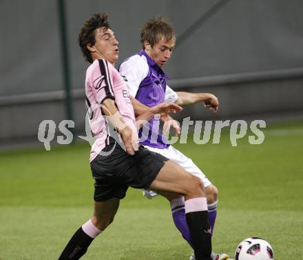 Fussball Testspiel. SK Austria Klagenfurt gegen US Palermo. Martin Salentinig (Klagenfurt), Matteo Darmian (Palermo). Klagenfurt, am 28.7.2010.
Foto: Kuess 
---
pressefotos, pressefotografie, kuess, qs, qspictures, sport, bild, bilder, bilddatenbank