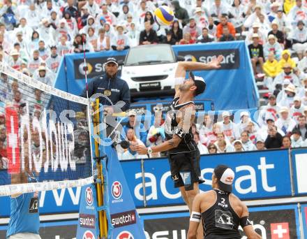 Beachvolleyball Grand Slam. DOPPLER Clemens, MELLITZER Matthias. Klagenfurt, 30.7.2010.
Foto: Kuess

---
pressefotos, pressefotografie, kuess, qs, qspictures, sport, bild, bilder, bilddatenbank