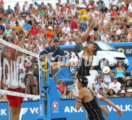 Beachvolleyball Grand Slam. Paul Schroffnegger, Daniel Hupfer (AUT). Klagenfurt, 29.7.2010.
Foto: Kuess

---
pressefotos, pressefotografie, kuess, qs, qspictures, sport, bild, bilder, bilddatenbank