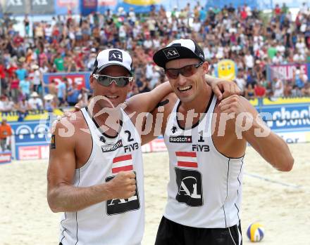 Beachvolleyball Grand Slam. Florian Gosch, Alexander Horst (AUT). Klagenfurt, 29.7.2010.
Foto: Kuess

---
pressefotos, pressefotografie, kuess, qs, qspictures, sport, bild, bilder, bilddatenbank