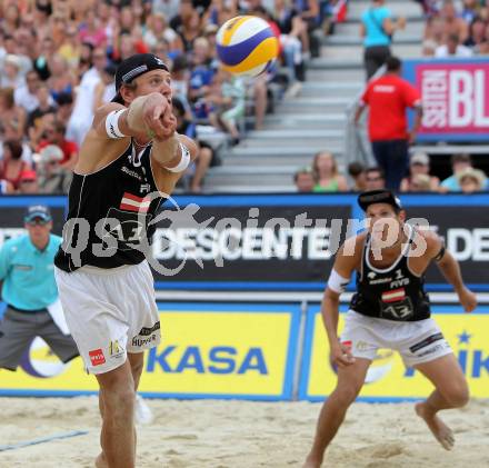 Beachvolleyball Grand Slam. Paul Schroffnegger, Daniel Hupfer (AUT). Klagenfurt, 29.7.2010.
Foto: Kuess

---
pressefotos, pressefotografie, kuess, qs, qspictures, sport, bild, bilder, bilddatenbank