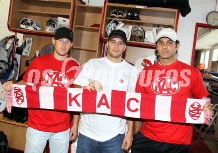 Eishockey. KAC. Tyler Scofield, Tormanntrainer Pierre Beaulieu, Andy Chiodo Tormann. Klagenfurt, 3.8.2010.
Foto: Kuess 
---
pressefotos, pressefotografie, kuess, qs, qspictures, sport, bild, bilder, bilddatenbank