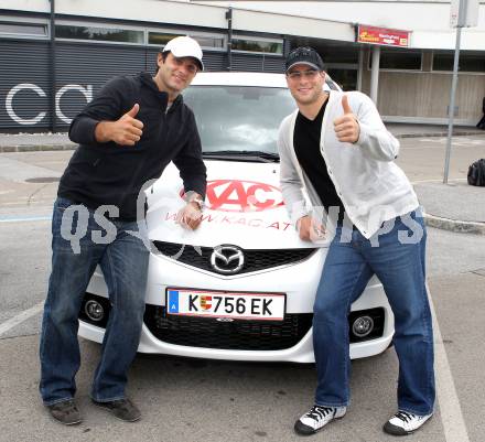 Eishockey. KAC. Andy Chiodo Tormann, Tormanntrainer Pierre Beaulieu. Klagenfurt, 3.8.2010.
Foto: Kuess 
---
pressefotos, pressefotografie, kuess, qs, qspictures, sport, bild, bilder, bilddatenbank