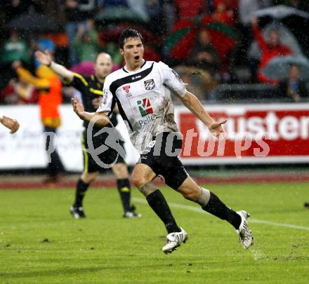 Fussball. Erste Liga. WAC/St. Andrae gegen SCR Altach. Torjubel Putsche Roland (WAC).  Wolfsberg, 6.8.2010. 
Foto: Kuess

---
pressefotos, pressefotografie, kuess, qs, qspictures, sport, bild, bilder, bilddatenbank