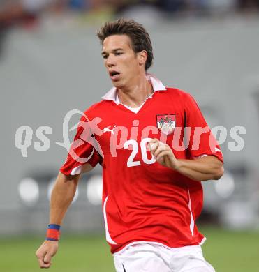 Fussball. Freundschaftsspiel. Oesterreich gegen Schweiz. Roland Linz (Oesterreich). Klagenfurt, 11.8.2010. 
Foto: Kuess

---
pressefotos, pressefotografie, kuess, qs, qspictures, sport, bild, bilder, bilddatenbank