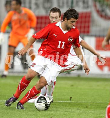 Fussball. Freundschaftsspiel. Oesterreich gegen Schweiz. Uemit Korkmaz,  (Oesterreich). Klagenfurt, 11.8.2010. 
Foto: Kuess

---
pressefotos, pressefotografie, kuess, qs, qspictures, sport, bild, bilder, bilddatenbank