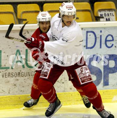 EBEL. Eishockeybundesliga. internes Testspiel KAC. Herbert Ratz, Thomas Hundertpfund. Klagenfurt am 12.8.2010
Foto: Kuess
---
pressefotos, pressefotografie, kuess, qs, qspictures, sport, bild, bilder, bilddatenbank