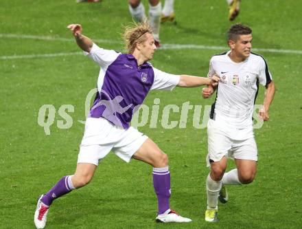 Fussball OEFB Cup. SK Austria Klagenfurt gegen LASK. Johannes Isopp (Klagenfurt), Daniel Kogler (LASK). Klagenfurt, am 14.8.2010.
Foto: Kuess
---
pressefotos, pressefotografie, kuess, qs, qspictures, sport, bild, bilder, bilddatenbank