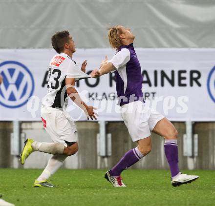 Fussball OEFB Cup. SK Austria Klagenfurt gegen LASK. Johannes Isopp (Klagenfurt), Daniel Kogler (LASK). Klagenfurt, am 14.8.2010.
Foto: Kuess
---
pressefotos, pressefotografie, kuess, qs, qspictures, sport, bild, bilder, bilddatenbank