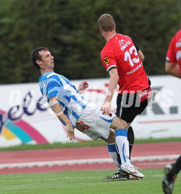 Fussball Kaerntner Liga. VSV gegen RZ Pellets WAC/St. Andrae 1b. Rok Pavlicic (VSV), Daniel Karl Oberlaender (WAC). Villach, am 18.8.2010.
Foto: Kuess
---
pressefotos, pressefotografie, kuess, qs, qspictures, sport, bild, bilder, bilddatenbank