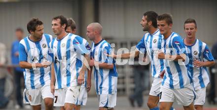 Fussball Kaerntner Liga. VSV gegen RZ Pellets WAC/St. Andrae 1b. Torjubel (VSV). Villach, am 18.8.2010.
Foto: Kuess
---
pressefotos, pressefotografie, kuess, qs, qspictures, sport, bild, bilder, bilddatenbank