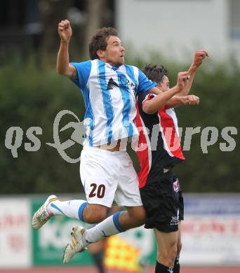 Fussball Kaerntner Liga. VSV gegen RZ Pellets WAC/St. Andrae 1b. Michael Kirisits (VSV), Patrick Pfennich (WAC). Villach, am 18.8.2010.
Foto: Kuess
---
pressefotos, pressefotografie, kuess, qs, qspictures, sport, bild, bilder, bilddatenbank