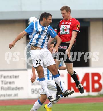 Fussball Kaerntner Liga. VSV gegen RZ Pellets WAC/St. Andrae 1b. Darko Djukic (VSV), Daniel Karl Oberlaender (WAC). Villach, am 18.8.2010.
Foto: Kuess
---
pressefotos, pressefotografie, kuess, qs, qspictures, sport, bild, bilder, bilddatenbank