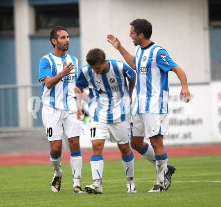 Fussball Kaerntner Liga. VSV gegen RZ Pellets WAC/St. Andrae 1b. Torjubel (VSV). Villach, am 18.8.2010.
Foto: Kuess
---
pressefotos, pressefotografie, kuess, qs, qspictures, sport, bild, bilder, bilddatenbank