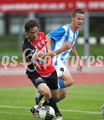 Fussball Kaerntner Liga. VSV gegen RZ Pellets WAC/St. Andrae 1b. Josef Hudelist (VSV), Patrick Pfennich (WAC). Villach, am 18.8.2010.
Foto: Kuess
---
pressefotos, pressefotografie, kuess, qs, qspictures, sport, bild, bilder, bilddatenbank