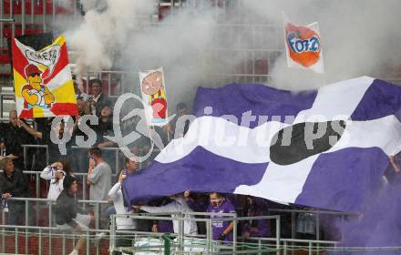 Fussball. Regionalliga. SK Austria Klagenfurt gegen Union St. Florian . Fans (Klagenfurt). Klagenfurt, 6.8.2010. 
Foto: Kuess

---
pressefotos, pressefotografie, kuess, qs, qspictures, sport, bild, bilder, bilddatenbank