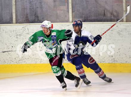 Eishockey. Testspiel. VSV gegen HDD Tilia Olimpija. Ryan Matt (VSV), Sami Ryhanen (Olimpija).
Bled, 19.8.2010.
Foto: Kuess
---
pressefotos, pressefotografie, kuess, qs, qspictures, sport, bild, bilder, bilddatenbank