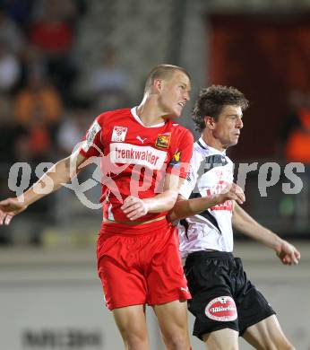 Fussball 1. Liga. RZ Pellets WAC/St. Andrae gegen Trenkwalder Admira. Christian Falk,  (WAC), Daniel Drescher (Admira): Wolfsberg, 20.8.2010.
Foto: Kuess

---
pressefotos, pressefotografie, kuess, qs, qspictures, sport, bild, bilder, bilddatenbank