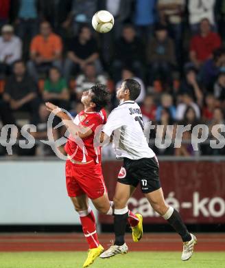 Fussball 1. Liga. RZ Pellets WAC/St. Andrae gegen Trenkwalder Admira. Nenad Jovanovic, (WAC),  Mihret Topcagic (Admira). Wolfsberg, 20.8.2010.
Foto: Kuess

---
pressefotos, pressefotografie, kuess, qs, qspictures, sport, bild, bilder, bilddatenbank