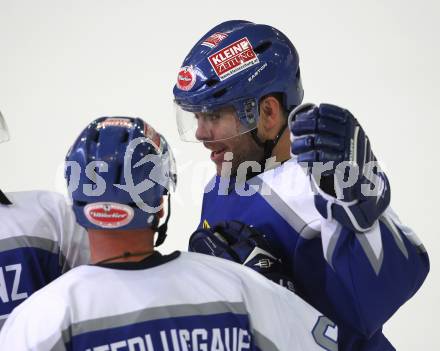 Eishockey. Testspiel. VSV gegen HDD Tilia Olimpija. Torjubel Kevin Mitchell (VSV).
Bled, 19.8.2010.
Foto: Kuess
---
pressefotos, pressefotografie, kuess, qs, qspictures, sport, bild, bilder, bilddatenbank