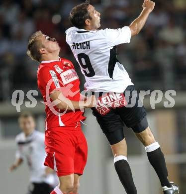 Fussball 1. Liga. RZ Pellets WAC/St. Andrae gegen Trenkwalder Admira. Marco Reich (WAC), Christopher Dibon (Admira): Wolfsberg, 20.8.2010.
Foto: Kuess

---
pressefotos, pressefotografie, kuess, qs, qspictures, sport, bild, bilder, bilddatenbank