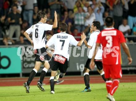 Fussball 1. Liga. RZ Pellets WAC/St. Andrae gegen Trenkwalder Admira. Torjubel WAC. Wolfsberg, 20.8.2010.
Foto: Kuess

---
pressefotos, pressefotografie, kuess, qs, qspictures, sport, bild, bilder, bilddatenbank