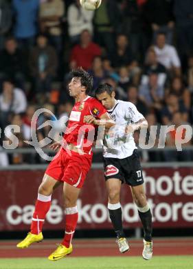 Fussball 1. Liga. RZ Pellets WAC/St. Andrae gegen Trenkwalder Admira. Nenad Jovanovic, (WAC),  Mihret Topcagic,  (Admira). Wolfsberg, 20.8.2010.
Foto: Kuess

---
pressefotos, pressefotografie, kuess, qs, qspictures, sport, bild, bilder, bilddatenbank
