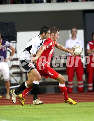 Fussball 1. Liga. RZ Pellets WAC/St. Andrae gegen Trenkwalder Admira. Nenad Jovanovic,  (WAC), Markus Hanikel (Admira): Wolfsberg, 20.8.2010.
Foto: Kuess

---
pressefotos, pressefotografie, kuess, qs, qspictures, sport, bild, bilder, bilddatenbank