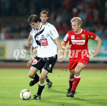 Fussball 1. Liga. RZ Pellets WAC/St. Andrae gegen Trenkwalder Admira. Christian Falk, (WAC), Bernhard Schachner (Admira). Wolfsberg, 20.8.2010.
Foto: Kuess

---
pressefotos, pressefotografie, kuess, qs, qspictures, sport, bild, bilder, bilddatenbank