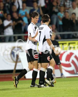 Fussball 1. Liga. RZ Pellets WAC/St. Andrae gegen Trenkwalder Admira. Torjubel Christian Falk, (WAC). Wolfsberg, 20.8.2010.
Foto: Kuess

---
pressefotos, pressefotografie, kuess, qs, qspictures, sport, bild, bilder, bilddatenbank