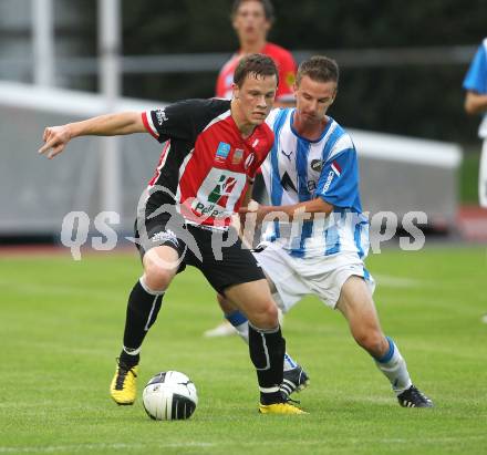 Fussball Kaerntner Liga. VSV gegen RZ Pellets WAC/St. Andrae 1b. Josef Hudelist (VSV), Patrick Franz Schlatte (WAC). Villach, am 18.8.2010.
Foto: Kuess
---
pressefotos, pressefotografie, kuess, qs, qspictures, sport, bild, bilder, bilddatenbank