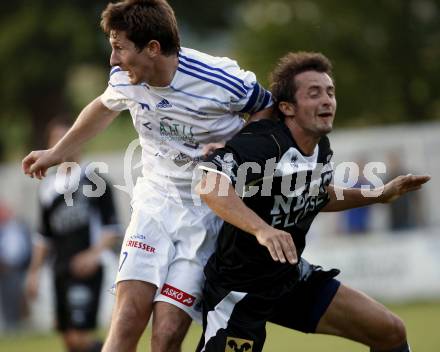 Fussball. Kaerntner Liga. SK Treibach gegen SV Spittal/Drau. Schweighofer Karl (Treibach), Plattner Manuel (Spittal). Treibach am 20.8.2010
Foto: Kuess
---
pressefotos, pressefotografie, kuess, qs, qspictures, sport, bild, bilder, bilddatenbank