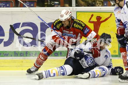 Eishockey Testspiel. EC KAC gegen Kassel Huskies.  Hager Gregor (KAC), Christopher Schmidt (Kassel Huskies). Klagenfurt, am 22.8.2010.
Foto: Kuess 

---
pressefotos, pressefotografie, kuess, qs, qspictures, sport, bild, bilder, bilddatenbank