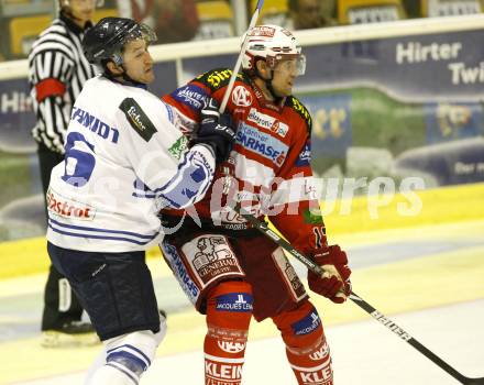 Eishockey Testspiel. EC KAC gegen Kassel Huskies. Hager Gregor (KAC), Christopher Schmidt (Kassel Huskies). Klagenfurt, am 22.8.2010.
Foto: Kuess 

---
pressefotos, pressefotografie, kuess, qs, qspictures, sport, bild, bilder, bilddatenbank