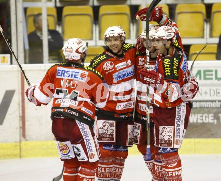 Eishockey Testspiel. EC KAC gegen Kassel Huskies. Torjubel KAC. Klagenfurt, am 22.8.2010.
Foto: Kuess 

---
pressefotos, pressefotografie, kuess, qs, qspictures, sport, bild, bilder, bilddatenbank