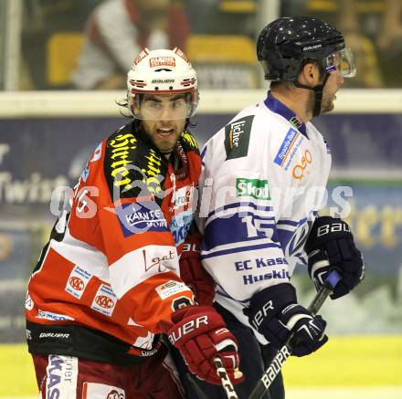 Eishockey Testspiel. EC KAC gegen Kassel Huskies. Martin Schumnig, (KAC), Mike Glumac  (Kassel Huskies). Klagenfurt, am 22.8.2010.
Foto: Kuess 

---
pressefotos, pressefotografie, kuess, qs, qspictures, sport, bild, bilder, bilddatenbank