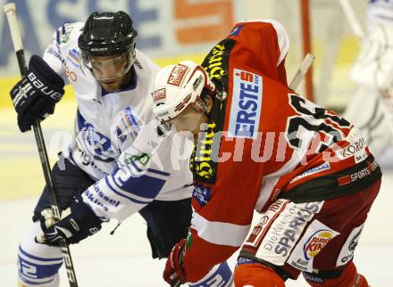 Eishockey Testspiel. EC KAC gegen Kassel Huskies. Tyler Spurgeon (KAC),  Hugo Bouisvert (Kassel Huskies). Klagenfurt, am 22.8.2010.
Foto: Kuess 

---
pressefotos, pressefotografie, kuess, qs, qspictures, sport, bild, bilder, bilddatenbank