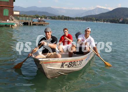 Eishockey. KAC. Ratchuk Peter, Tyler Scofield, Andy Chiodo. Klagenfurt, 23.8.2010. 
Foto: Kuess
---
pressefotos, pressefotografie, kuess, qs, qspictures, sport, bild, bilder, bilddatenbank