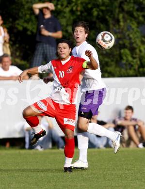 Fussball. KFV-Cup. KAC gegen SK Austria Klagenfurt. Vari Zsolt (KAC), Salentinig Martin (Austria Klagenfurt). Klagenfurt, 23.8.2010.
Foto: Kuess
---
pressefotos, pressefotografie, kuess, qs, qspictures, sport, bild, bilder, bilddatenbank