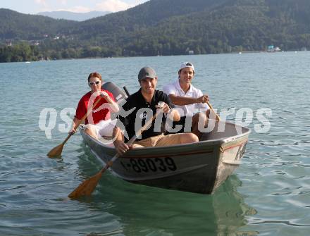 Eishockey. KAC. Ratchuk Peter, Tyler Scofield, Andy Chiodo. Klagenfurt, 23.8.2010. 
Foto: Kuess
---
pressefotos, pressefotografie, kuess, qs, qspictures, sport, bild, bilder, bilddatenbank